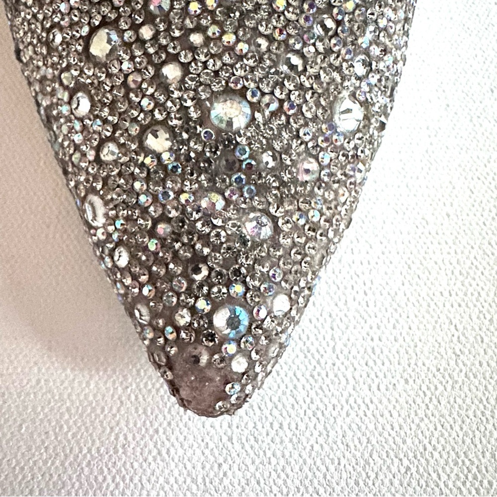 Betsey Johnson SB-Cady 8.5M Glittering Silver Heeled Booties - Picture 6 of 7